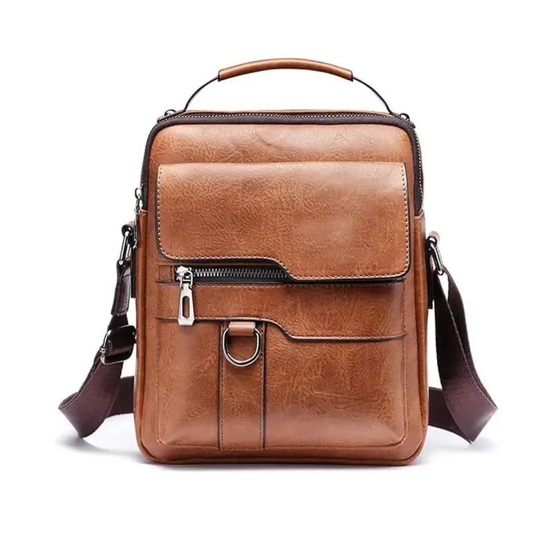Men's Vintage PU Leather Crossbody Messenger Bag