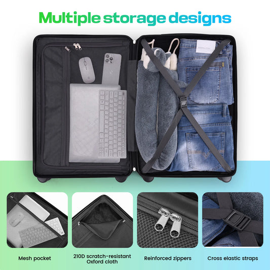 Expandable 5-Piece Luggage with Duffel Bag