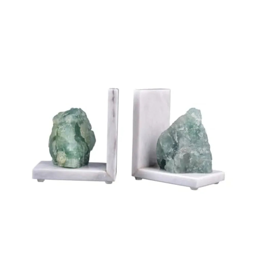 Heavy-Duty Amethyst L-Shaped Glass Bookends