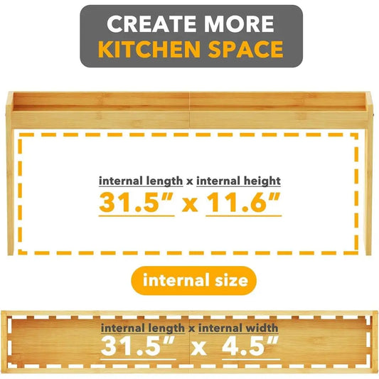 Kitchen Bamboo Over the Stove Spice Holder