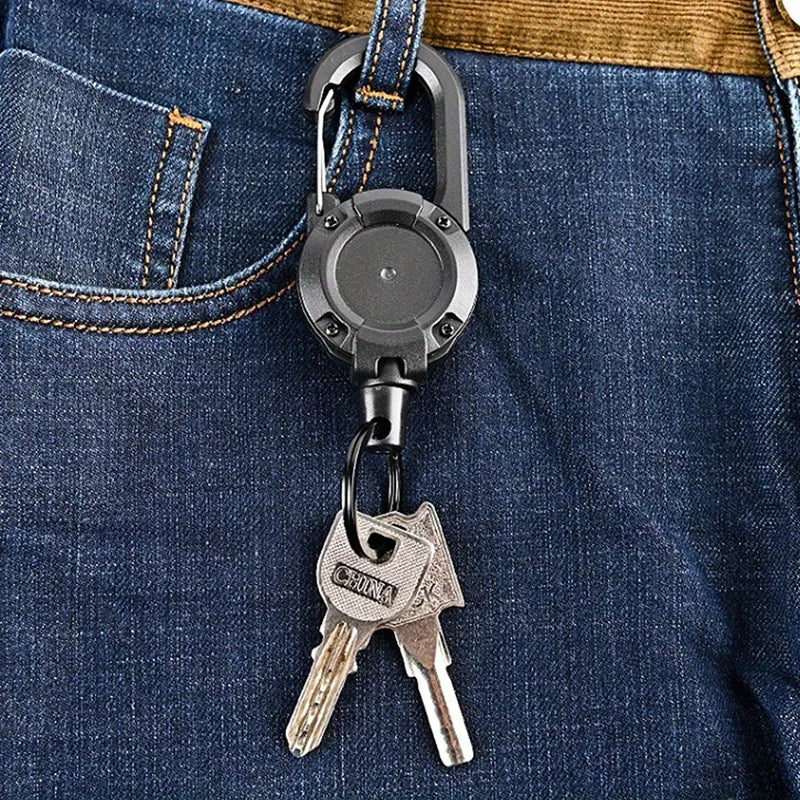 Anti-Theft Retractable Keychain Metal Key Ring