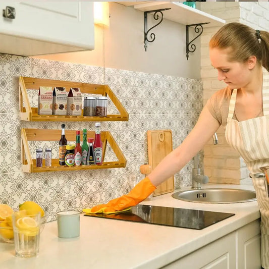 3 Pcs Bamboo Wall Mounted Hanging Storage Shelves