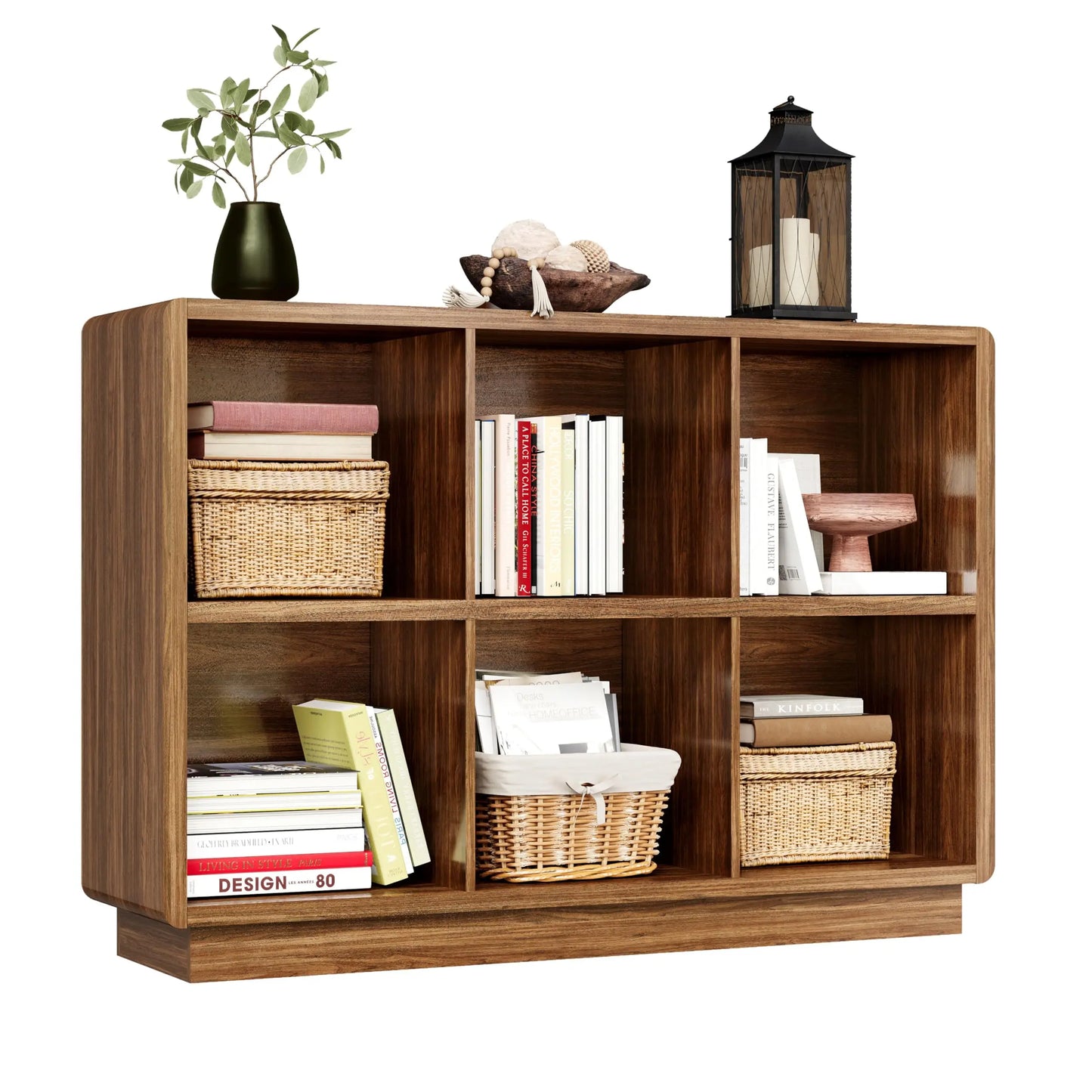 4 Cube Wooden Bookcase Storage Organizer