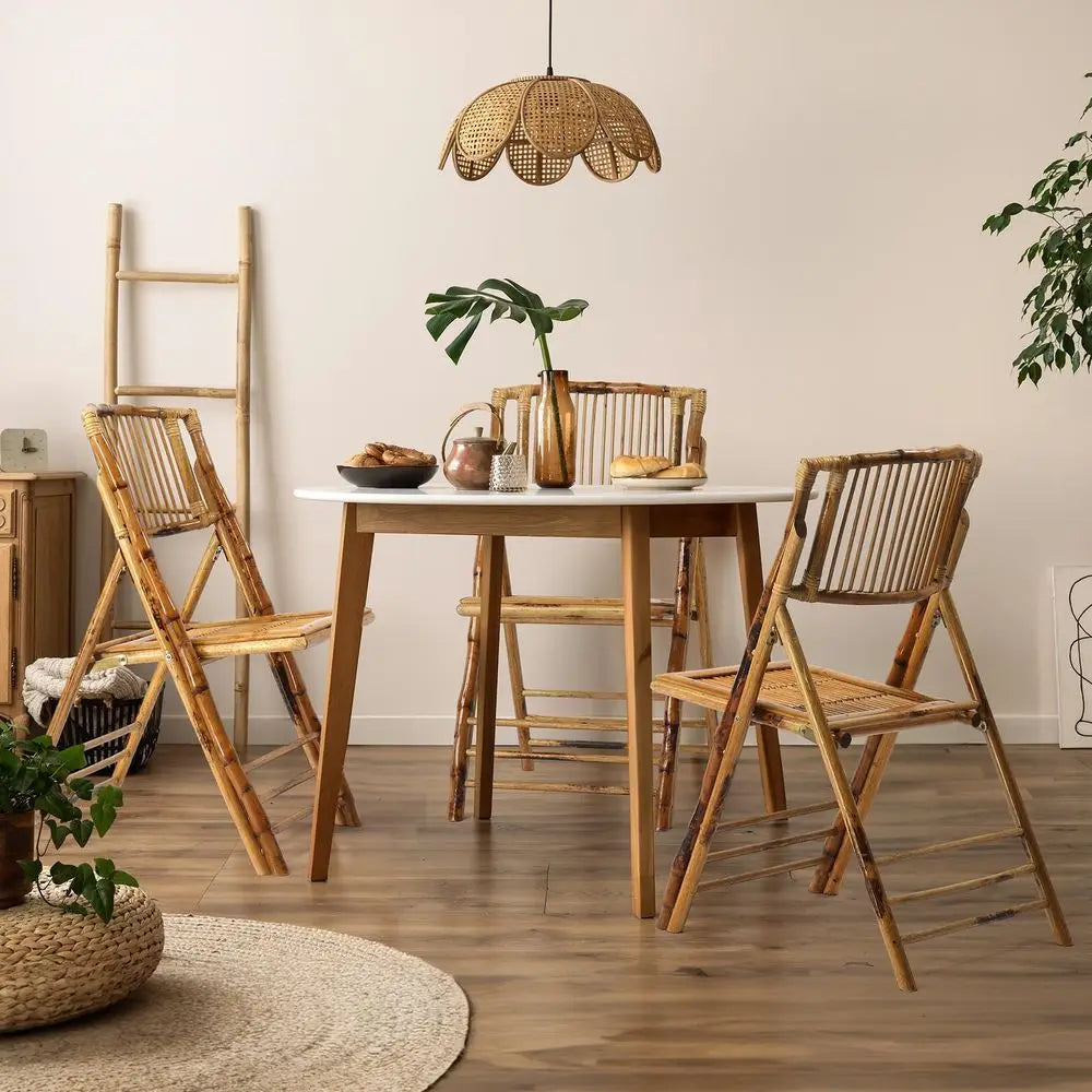 Bamboo Foldable Dining Wood Chairs