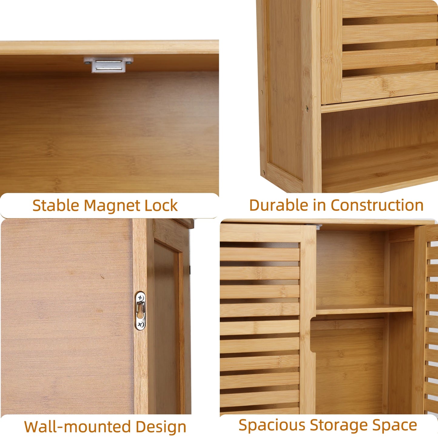 Natural Bamboo Wall-mounted Bathroom Cabinet