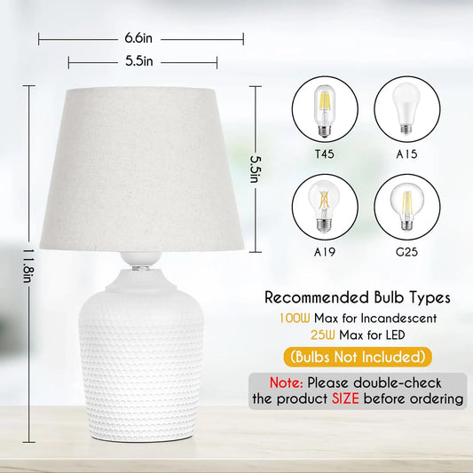 2 Small Table Lamps for Bedroom