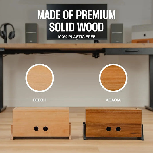Wood Cable Management Box Cord Hider Organizer