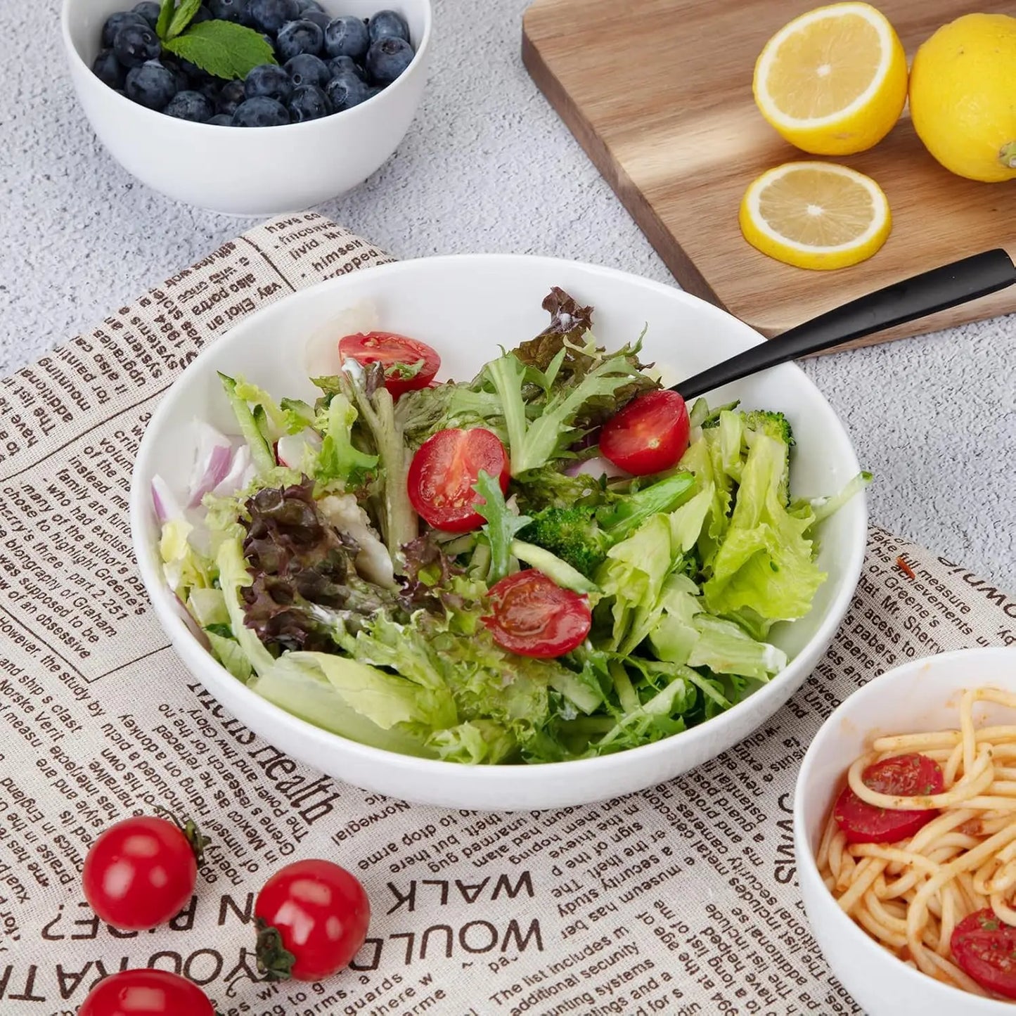 22 Ounce Porcelain Pasta Bowls Set
