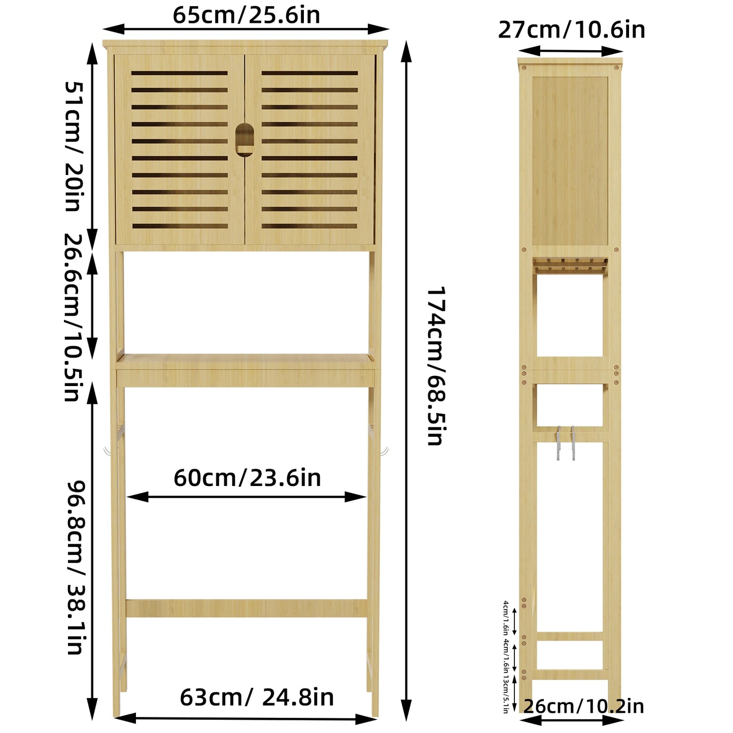 Over The Toilet Storage Cabinet Organizer