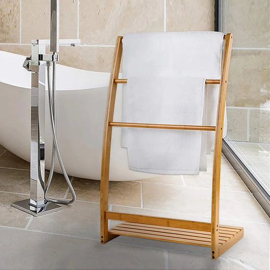 3-Tier Bamboo Bathroom Freestanding Towel Rack