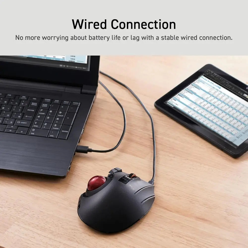 Wireless Ergonomic 3-Device Connectivity Trackball Mouse