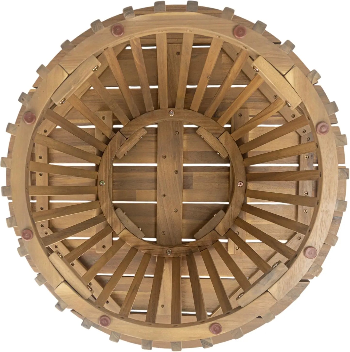 Patio Outdoor Acacia Wood Round Coffee Table