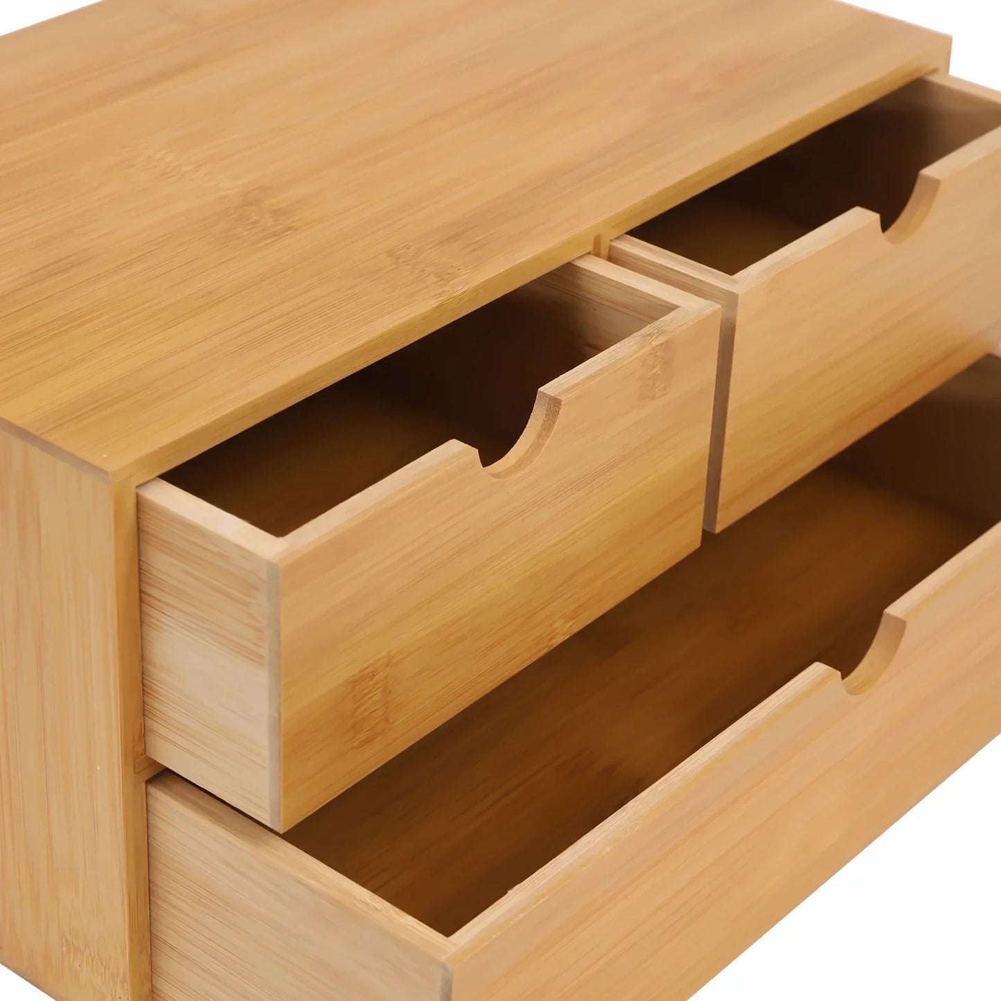 Bamboo Desktop Storage Organizer with Drawers