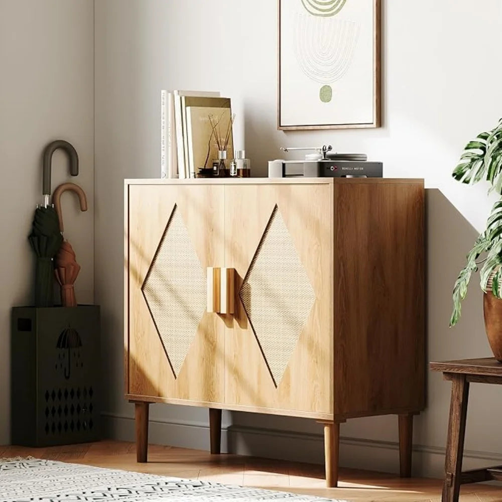 Modern Rattan Sideboard Buffet Cabinet