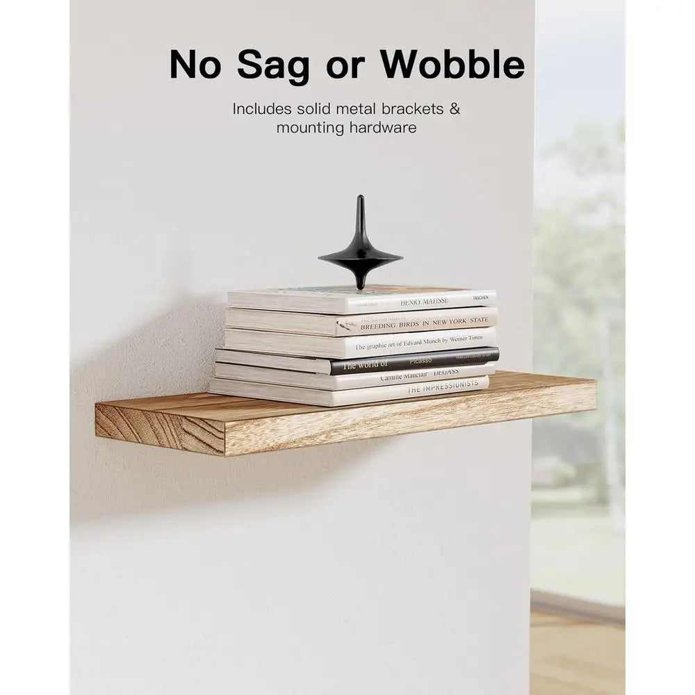 Floating Wood Wall Shelves for Home Office
