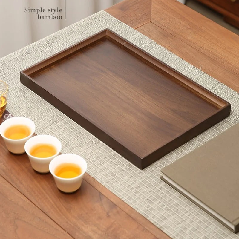 1pc Vintage Bamboo Wood Serving Tray