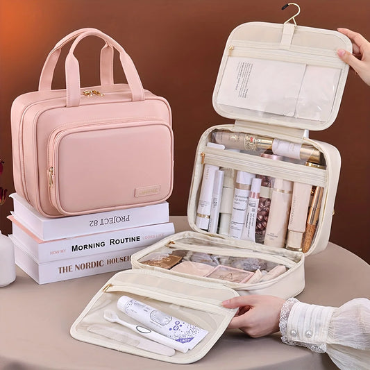 Leather Hanging Cosmetic Bag For Women Organizer