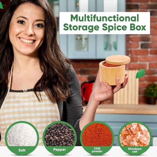 Elegant Flaky Salt and Pepper Spice Storage Container