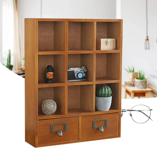 9 Cube Wooden Storage Organizer Shelf Display