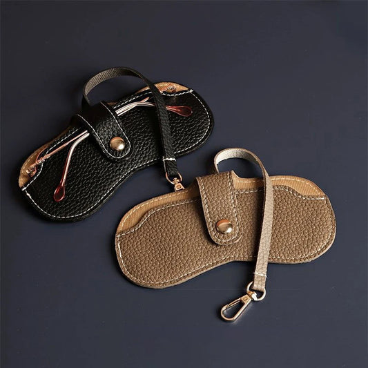 Portable Glasses Bag Soft Leather Sunglasses Pouch