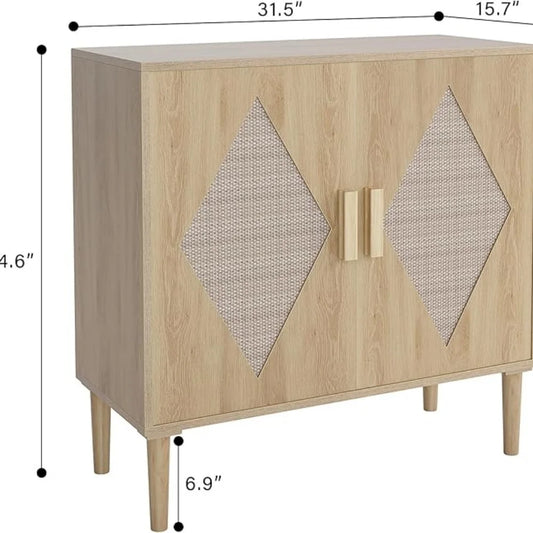 Modern Rattan Sideboard Buffet Cabinet