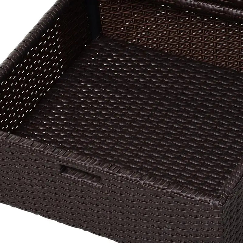 Outdoor Towel Cabinet Rattan Pool Storage Organizer