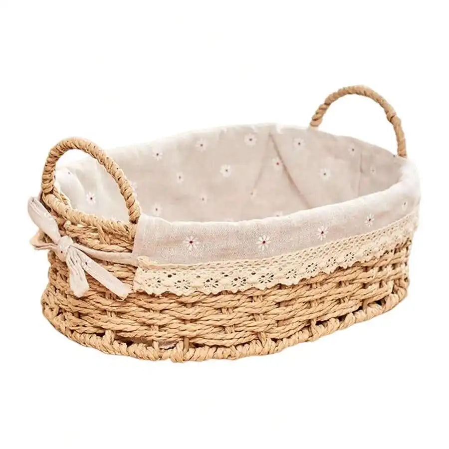 Woven Storage Baskets Kitchen Organizer with Handles