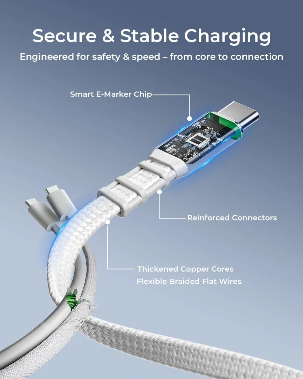 Retractable USB C Charging Cable Charger Cord