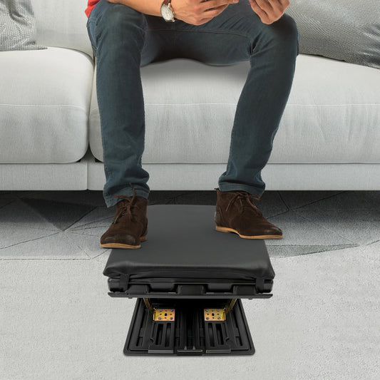 Black Ergonomic Foldable Footrest Under-Desk Stool