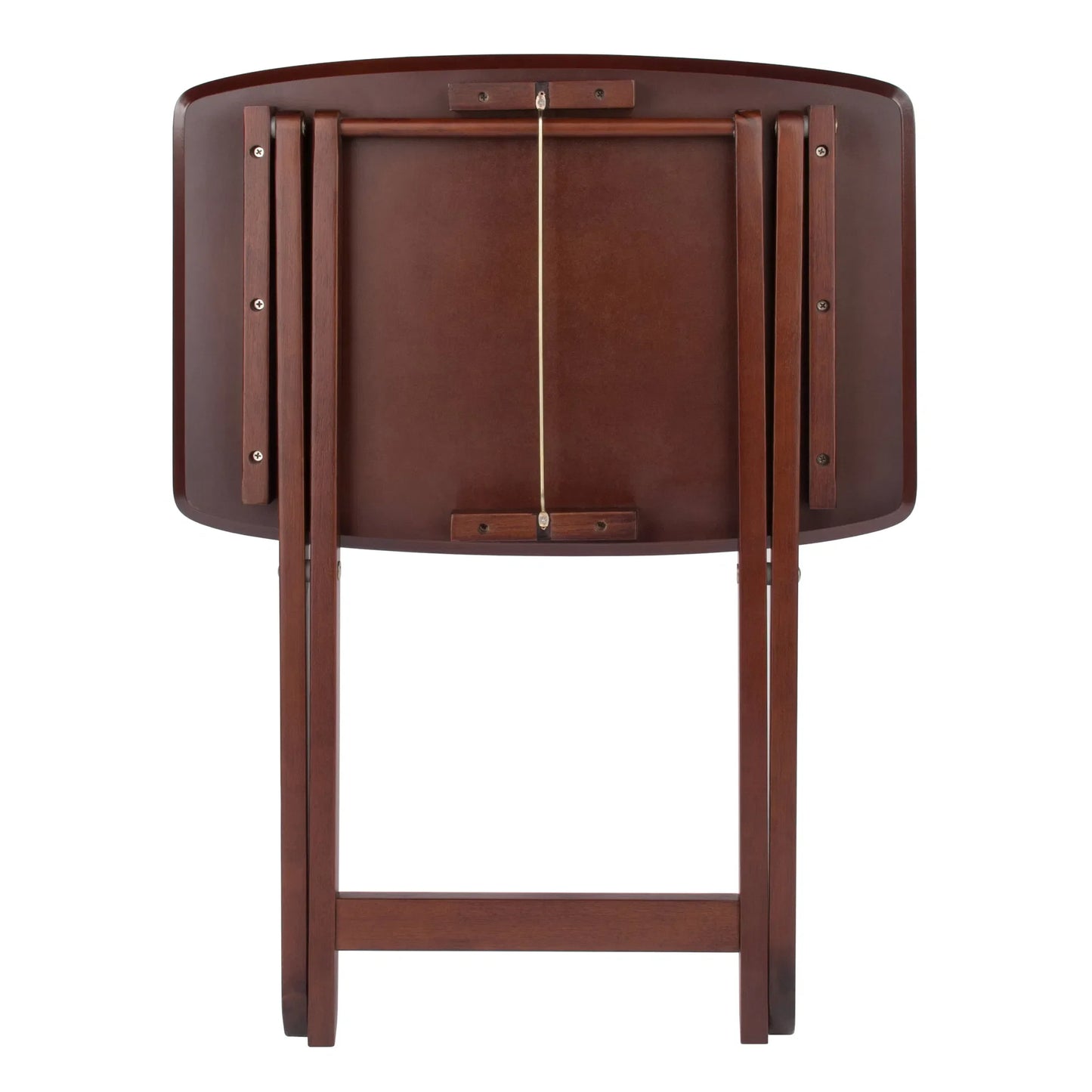 Solid Wood 2-Pc Snack Table Set Walnut