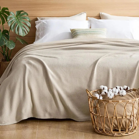Cotton King Size Cooling Breathable Woven Blanket