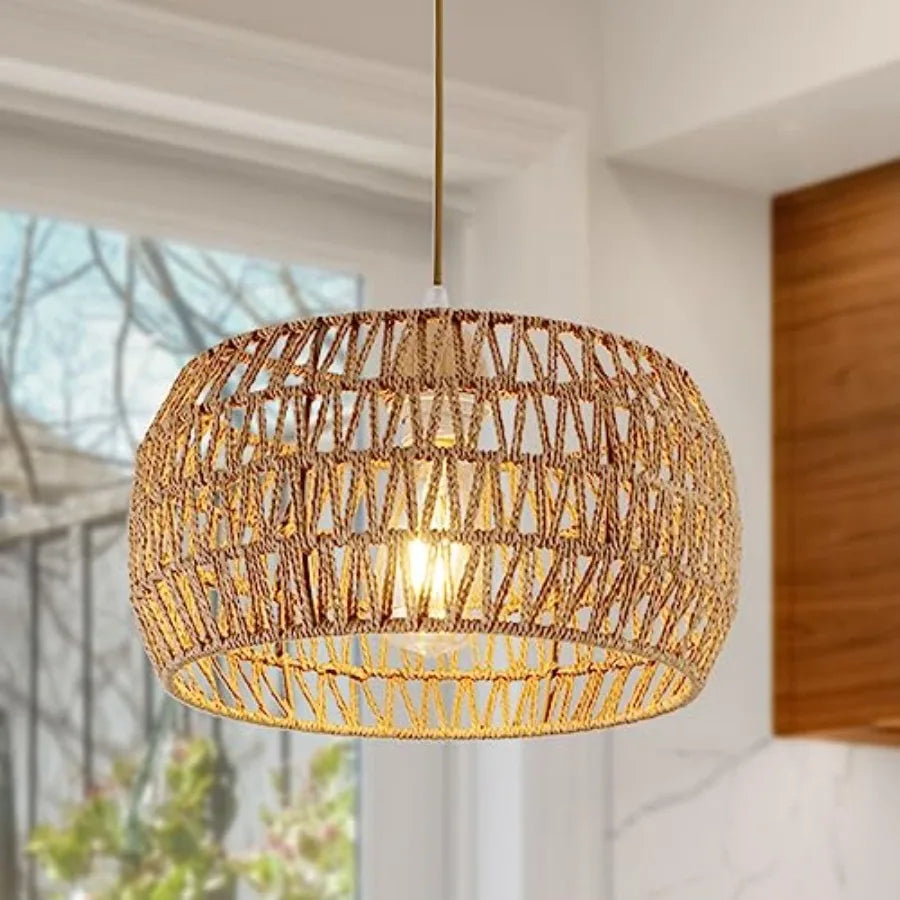 Rattan Pendant Light Fixture Ceiling Bohemian Chandelier