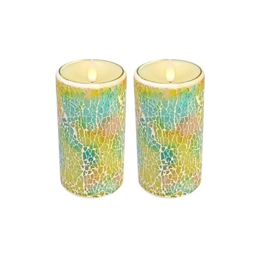 Glass Flameless Candles Flickering with Remote Timer