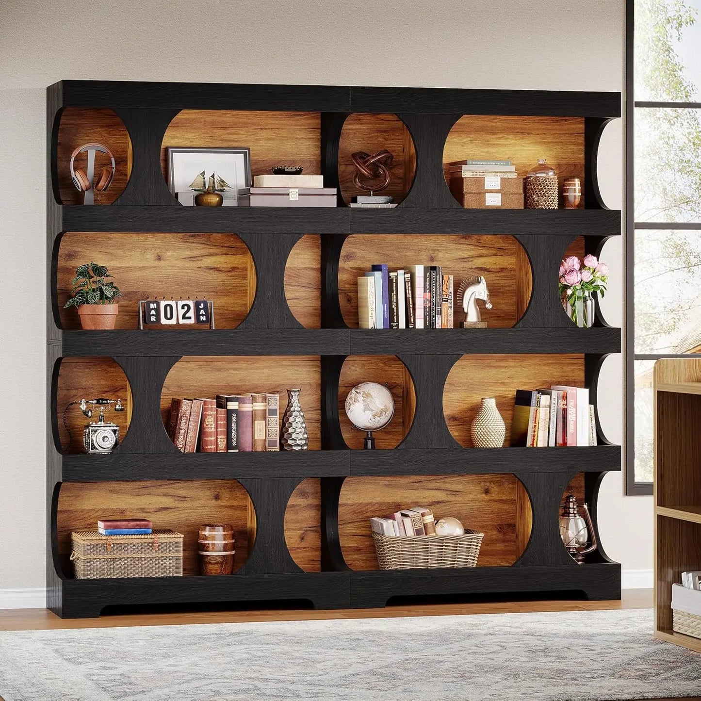 Modern Asymmetrical Bookshelf Freestanding Display Shelf