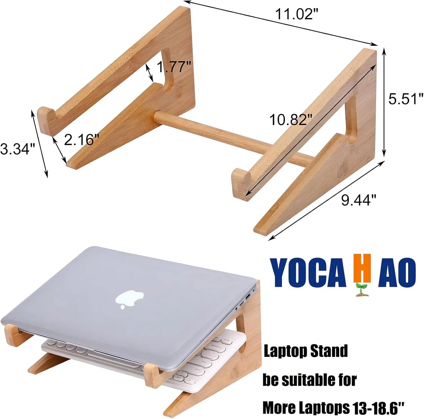 Wooden Laptop Stand Vertical for 13-18.6in