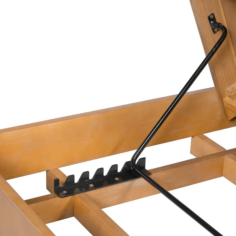 Adjustable Acacia Wood Chaise Lounge Chair