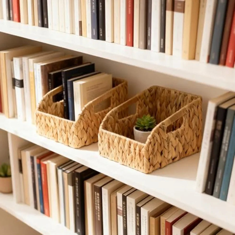 Handwoven Labeled Storage Basket with Handles