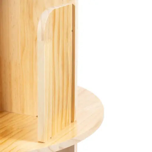 6-Tier Rotating Books Toys Wood Storage Organizer