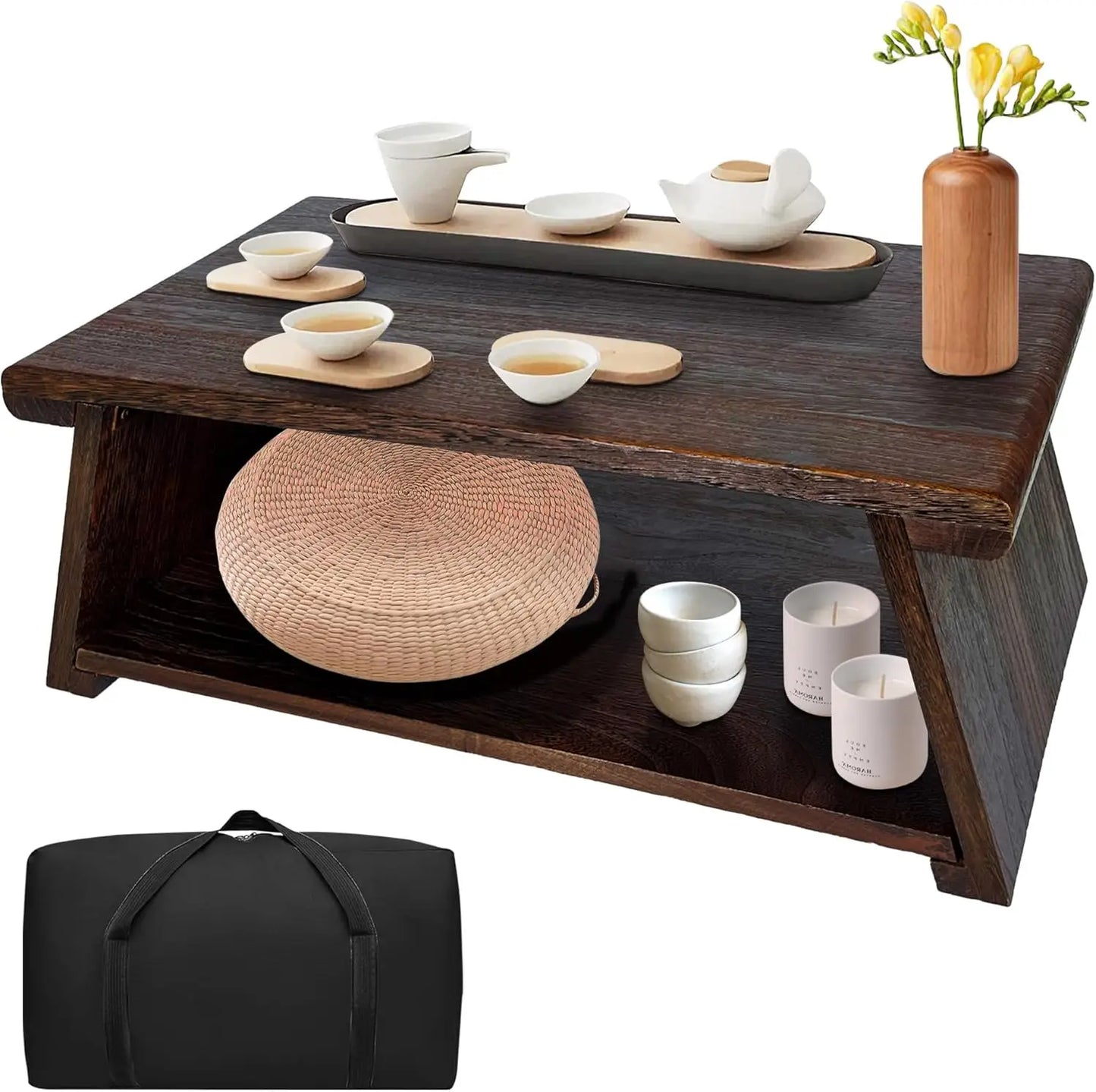 Low Meditation Table for Sitting on The Floor
