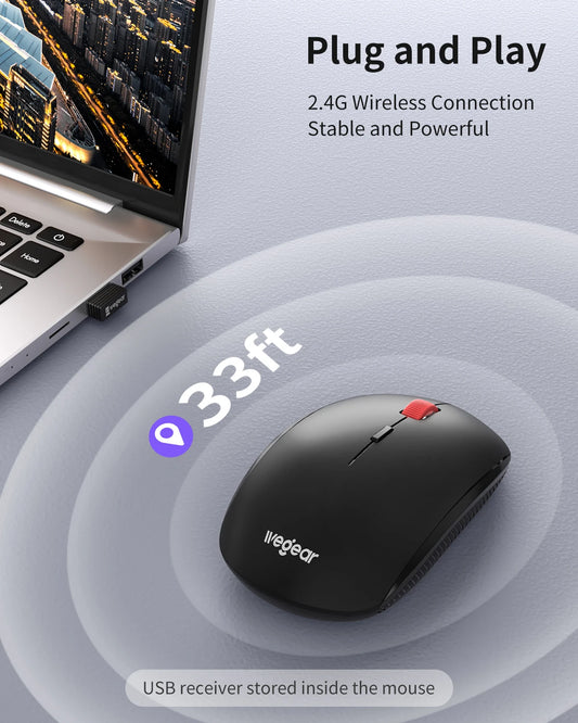 Portable Wireless Slim Mouse Ergonomic Optical Computer