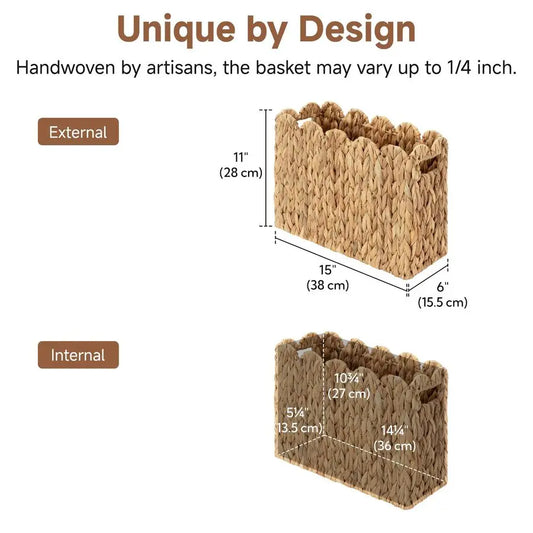 Handwoven Magazine Holder Wicker Basket
