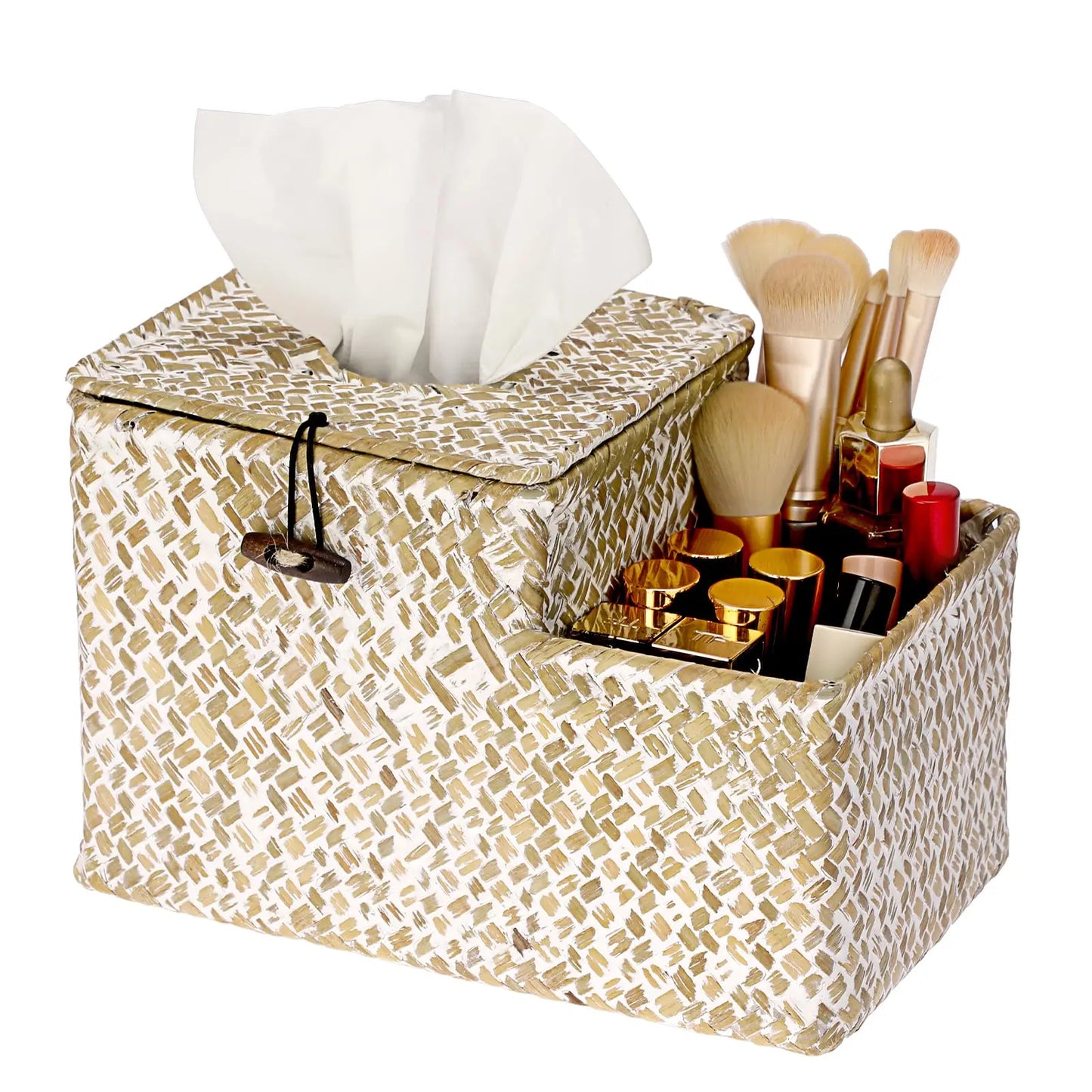 Rustic Water Hyacinth Woven Tissue Box Holder