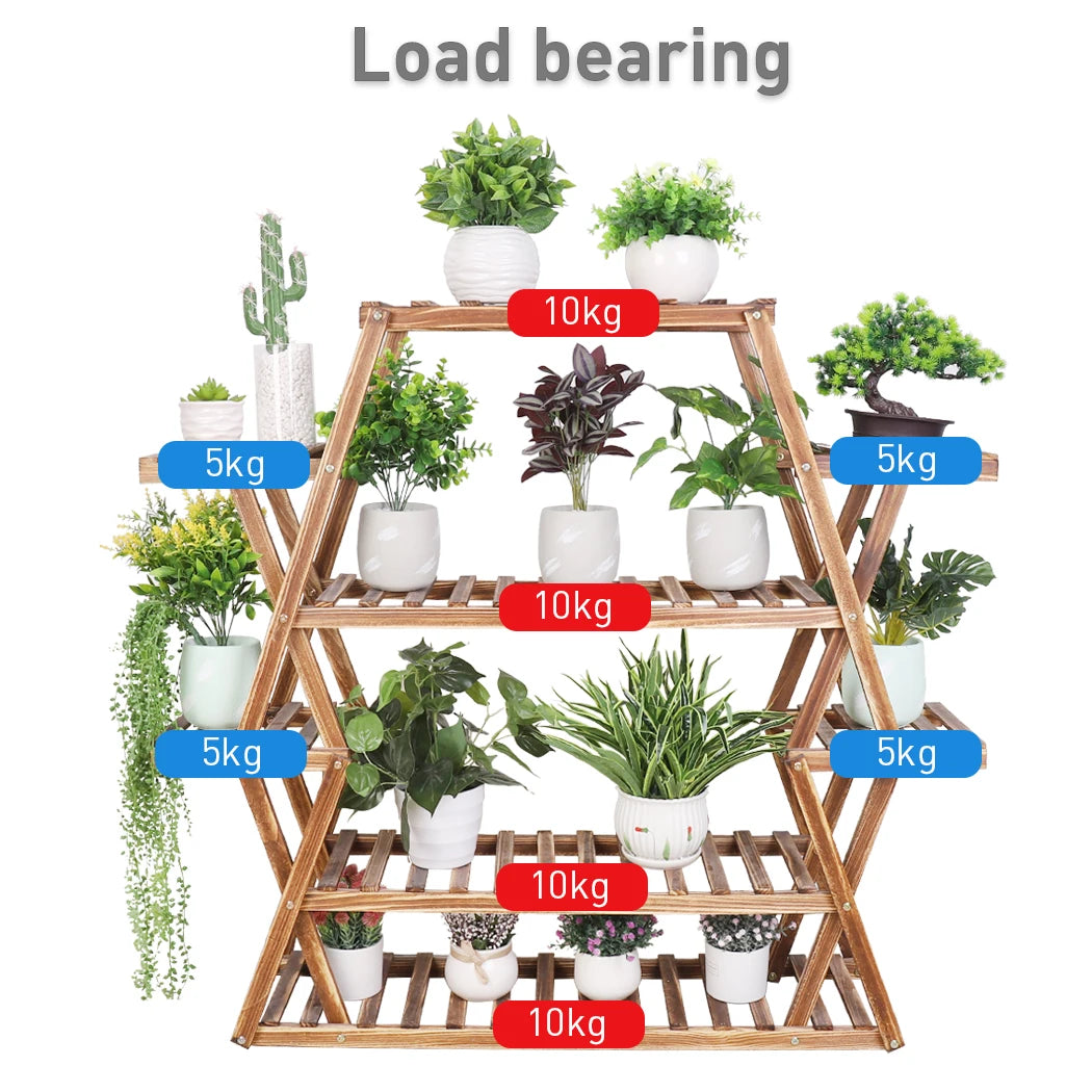 Extra Large Wood Flower Rack Indoor and Outdoor
