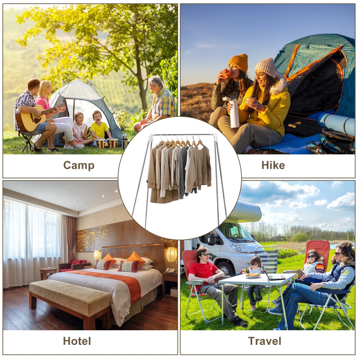 Collapsible Floor Stand Clothes Hanger Drying Rack