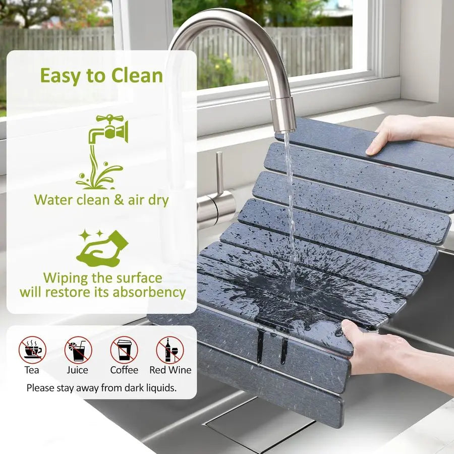 Stone Dish Drying Mat for Kitchen Counter