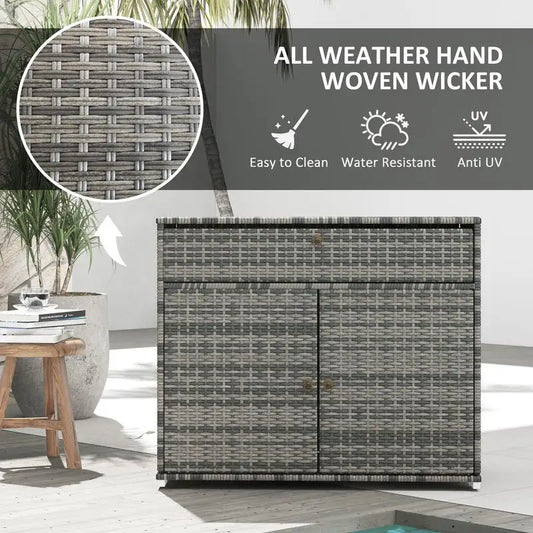 Outdoor Towel Rack and Pool Toy Storage Cabinet