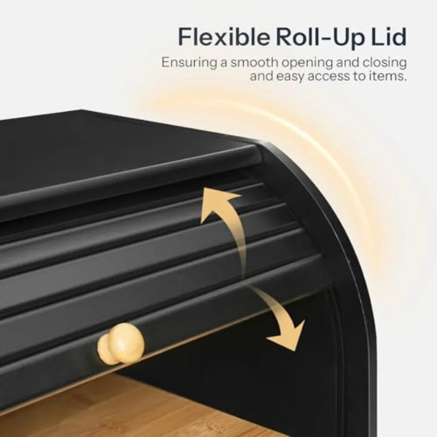 Bamboo Bread Box for Kitchen Countertop