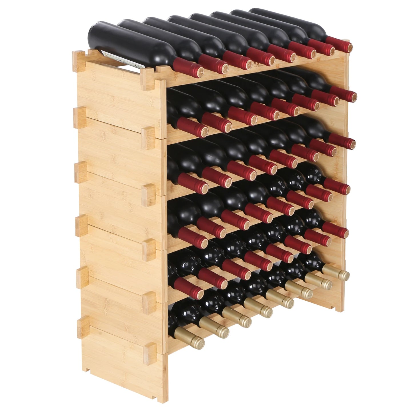 Bottle Stackable Modular Bamboo Wine Holder
