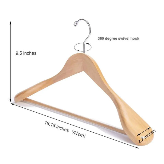 Wooden Suit Coat Hangers Anti Slip Bar