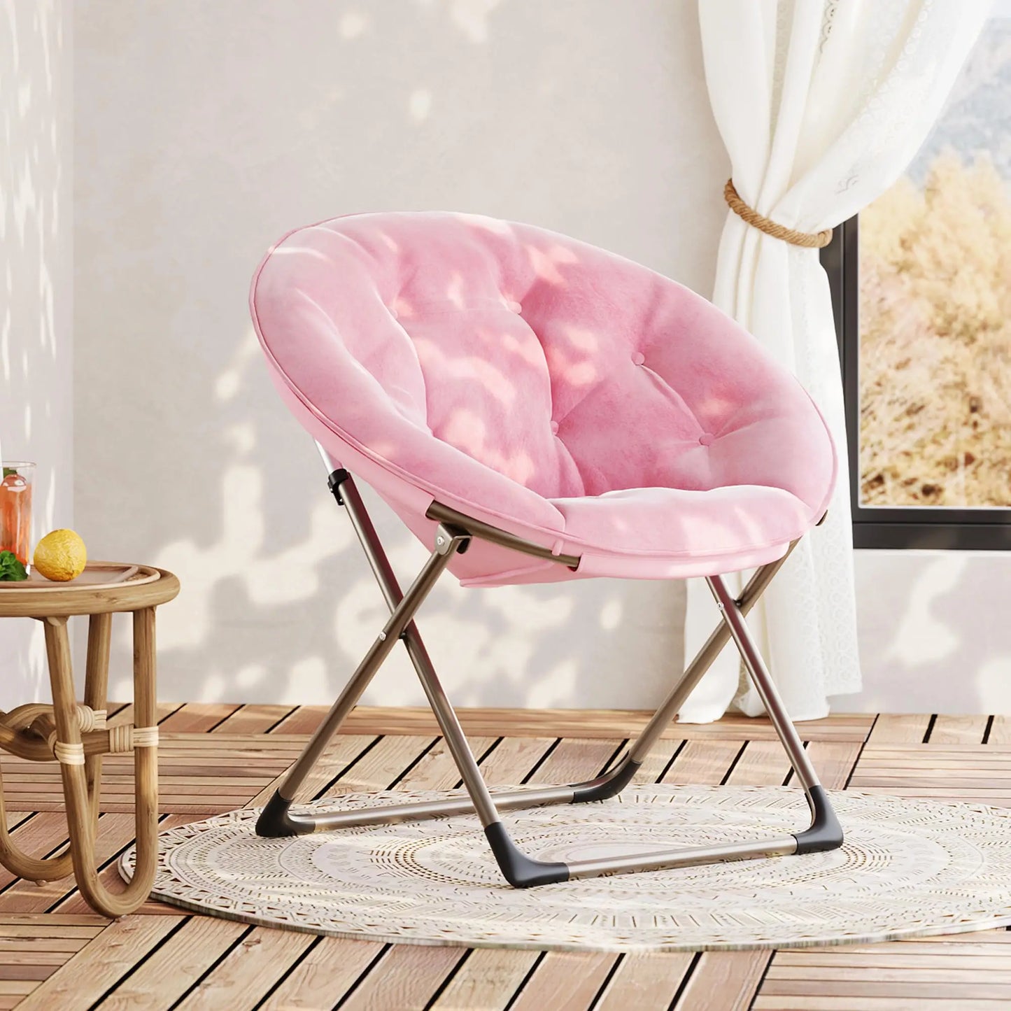Comfy Oversized Soft Plush Fabric Saucer Chair